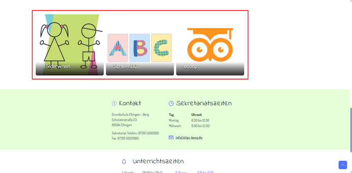 Links auf Startseite